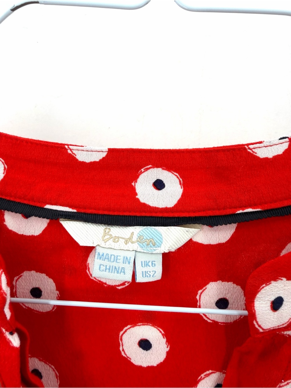 BODEN Jessica Long Sleeve Button Down Ref Polkadot Above Knee Flowy Dress - Picture 8 of 9